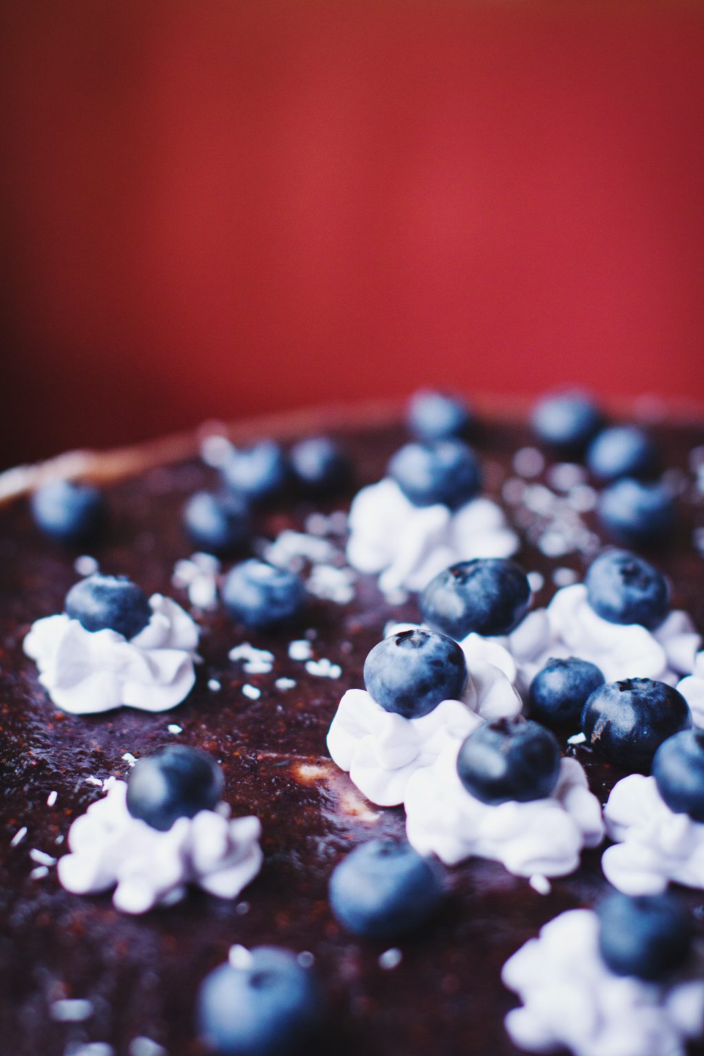 Coconut and blueberry cheesecake - free stock photo