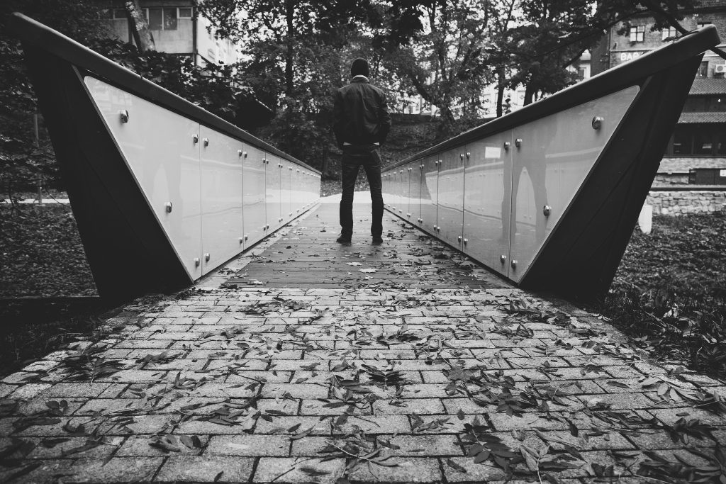 Man on the bridge - free stock photo