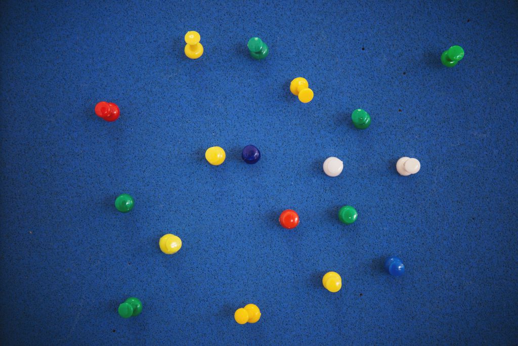 Colorful pins - free stock photo