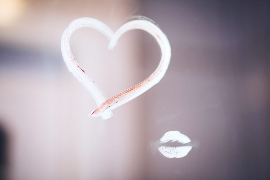 Lipstick on the mirror - free stock photo