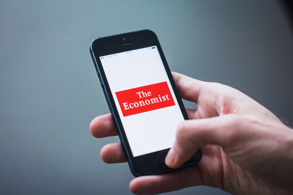 The Economist app on iPhone - free stock photo