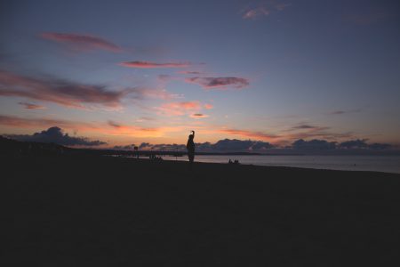 Sunset at seashore - free stock photo