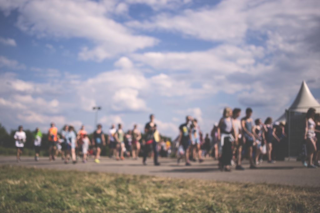 Blurred people walking - free stock photo