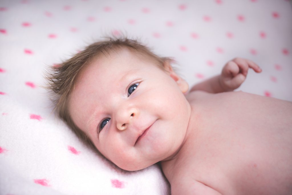 Cute baby smiling - free stock photo
