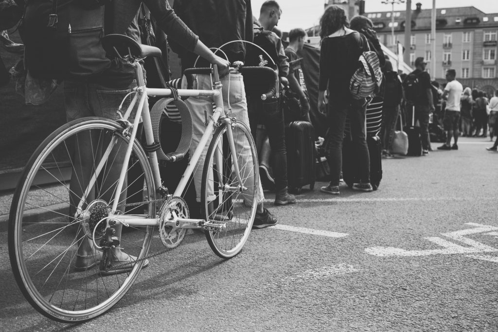 Long queue in black and white - free stock photo