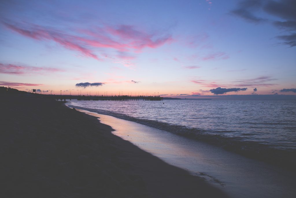 Sunset at seashore 2 - free stock photo