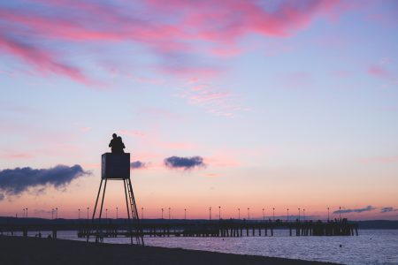 Sunset at seashore 3 - free stock photo