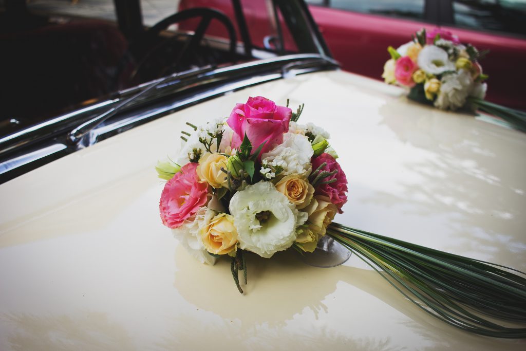 wedding car decorations, Stock image