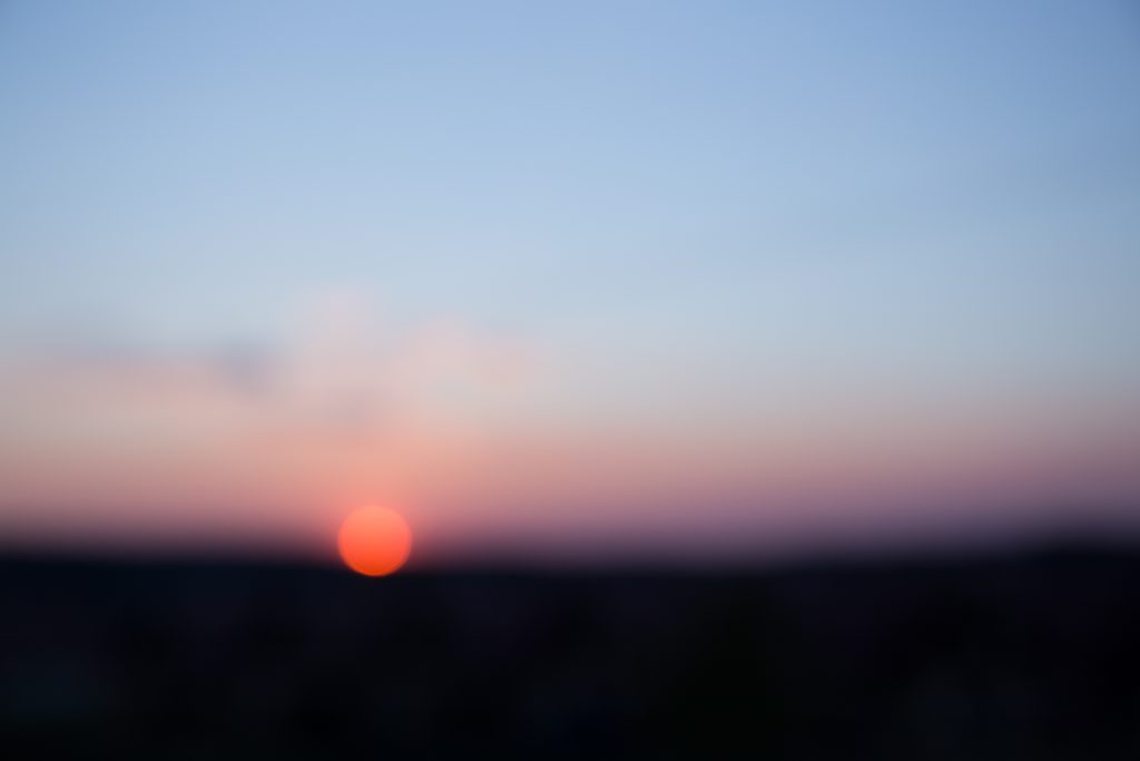 Blurry sunset - free stock photo