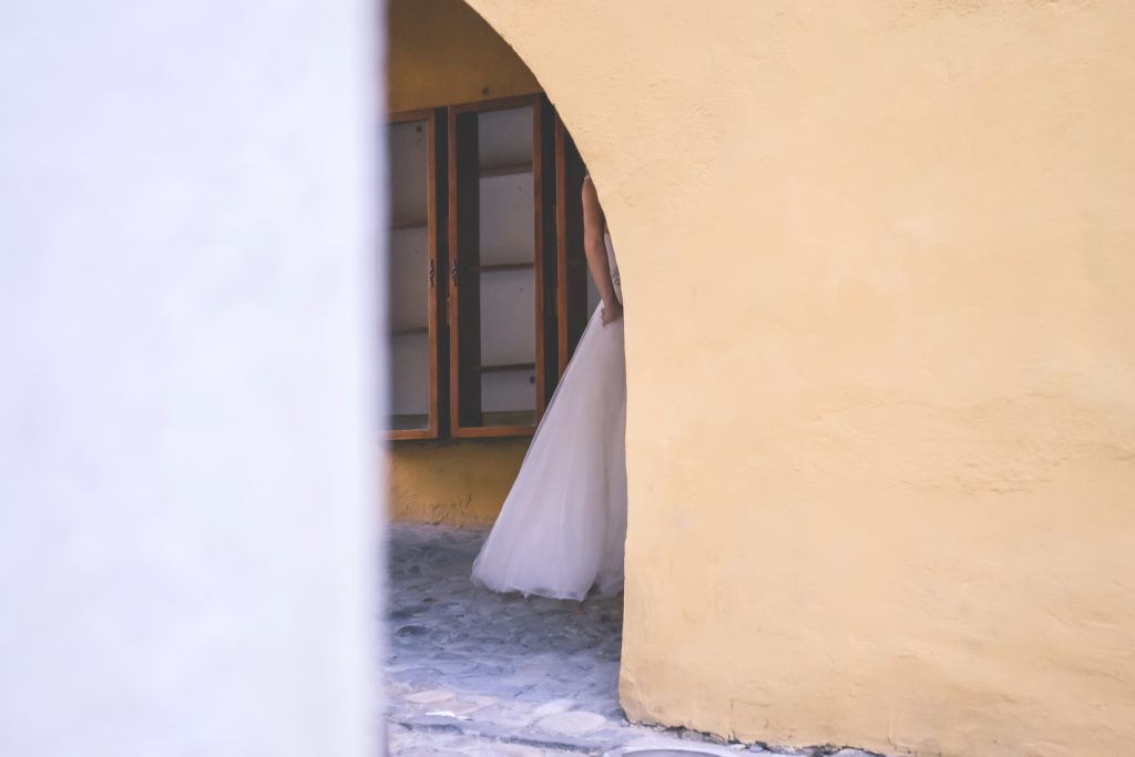 Fragment of a wedding dress - free stock photo