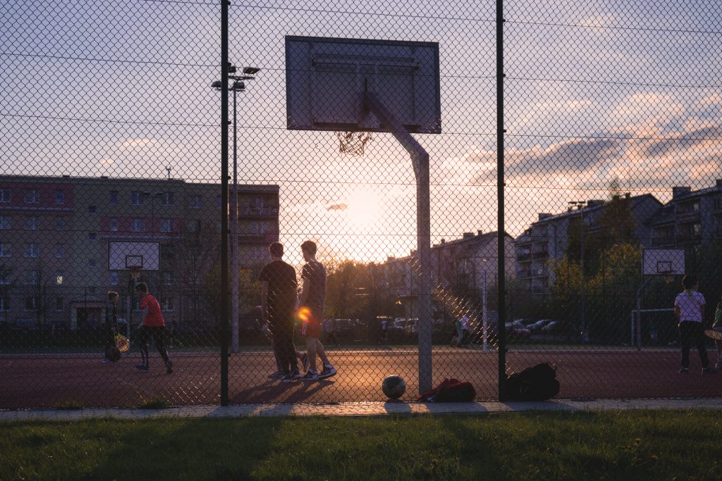 Kids playing basketball - free stock photo