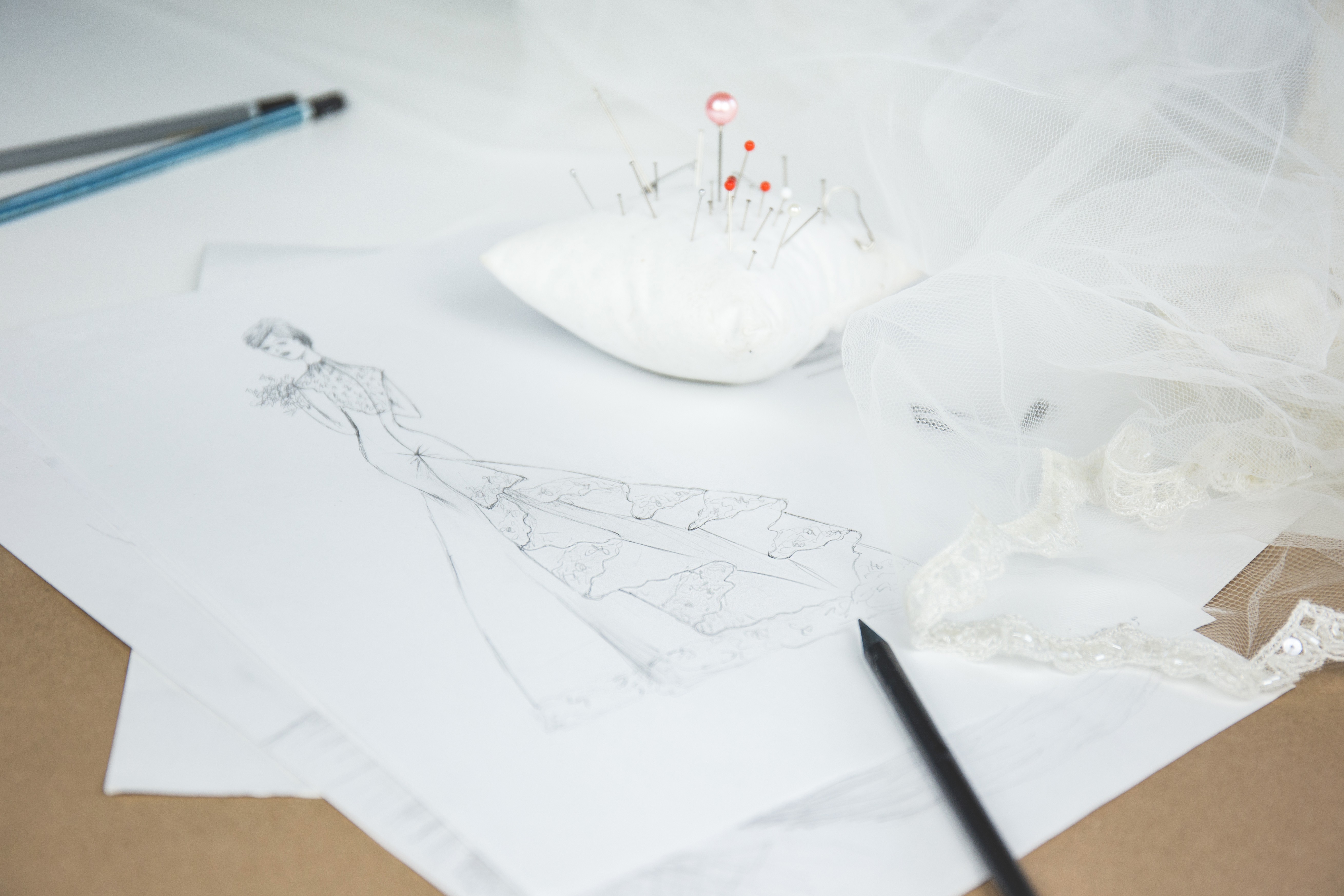 Wedding dress sketch - freestocks.org - Free stock photo
