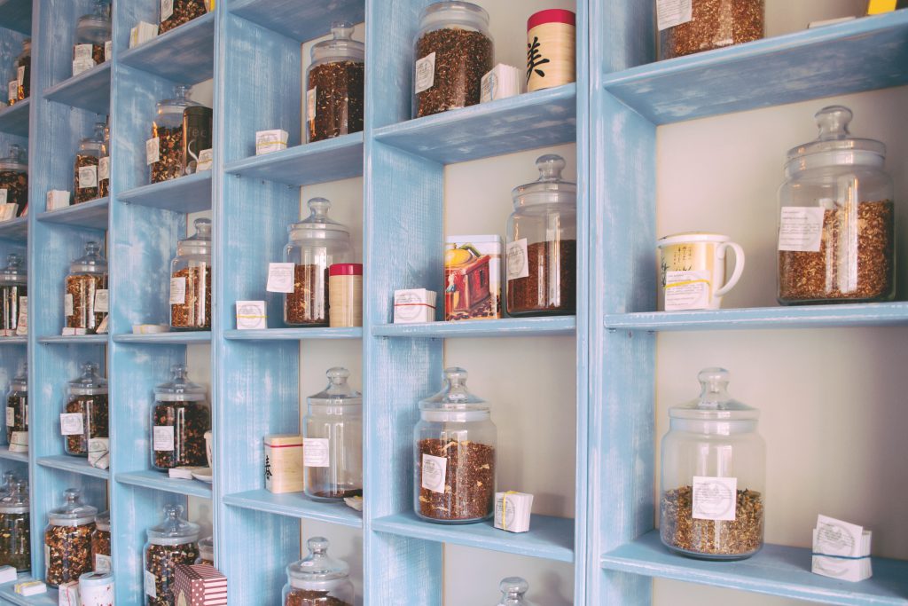 Blue tea cupboard 2 - free stock photo