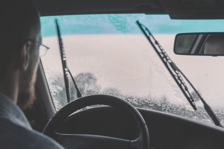 Man driving on a rainy day 2 - free stock photo