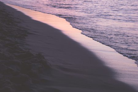 Seashore at sunset - free stock photo