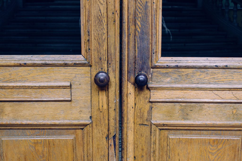 Double wooden doors - free stock photo