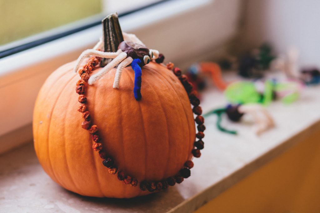 Preschool pumpkin decoration - free stock photo