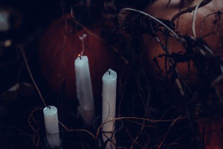 Blown out Halloween candles - free stock photo