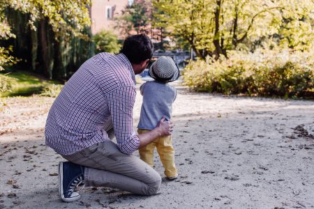 Dad and son in the park - free stock photo