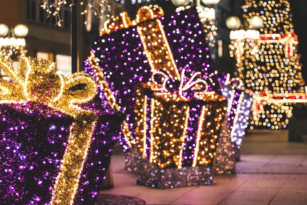 Christmas city decorations - free stock photo