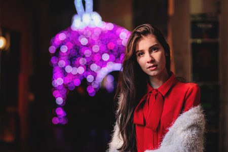 Christmas lady in red - free stock photo