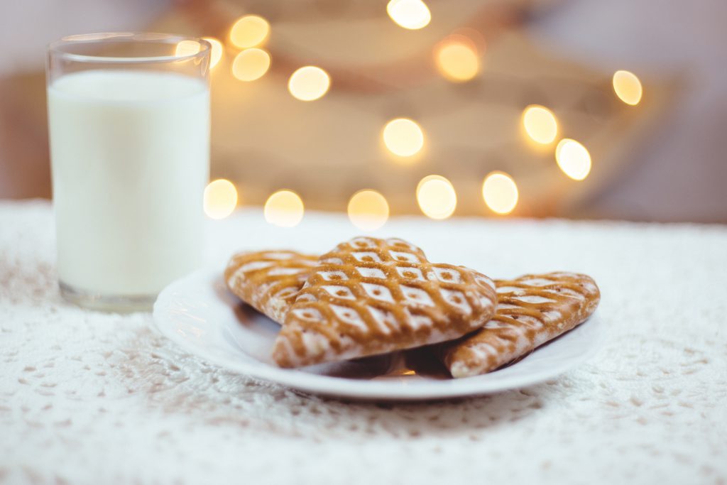 Gingerbread cookies and milk 2 - free stock photo