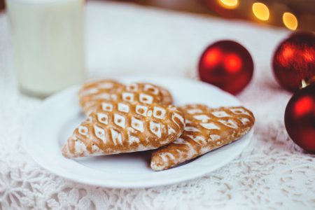 Gingerbread cookies and milk 3 - free stock photo