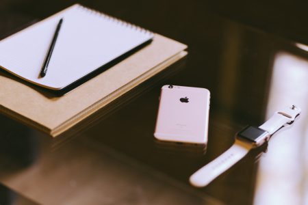 iPhone, iWatch and notebook 2 - free stock photo
