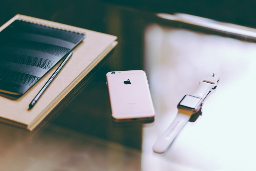iPhone, iWatch and notebook 3 - free stock photo