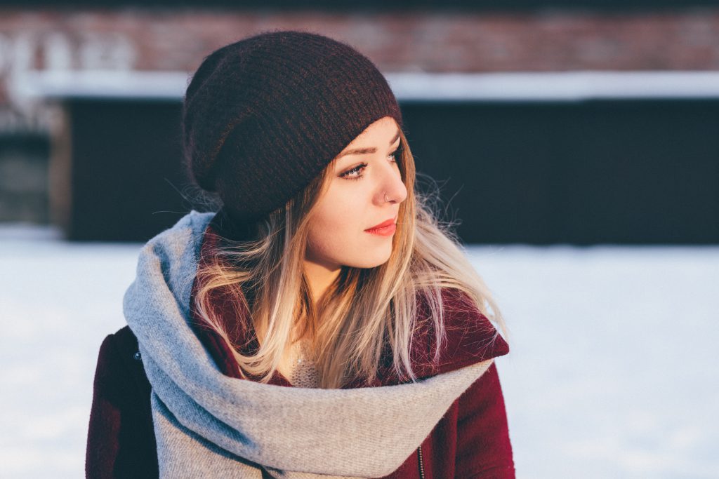 Girl winter portrait - free stock photo