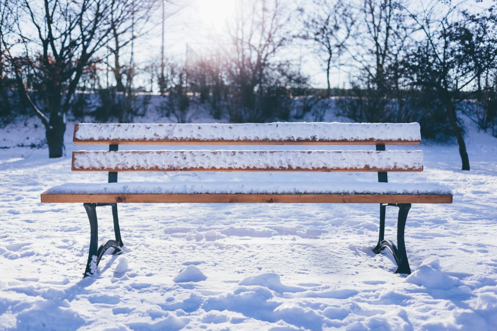 Winter bench - free stock photo