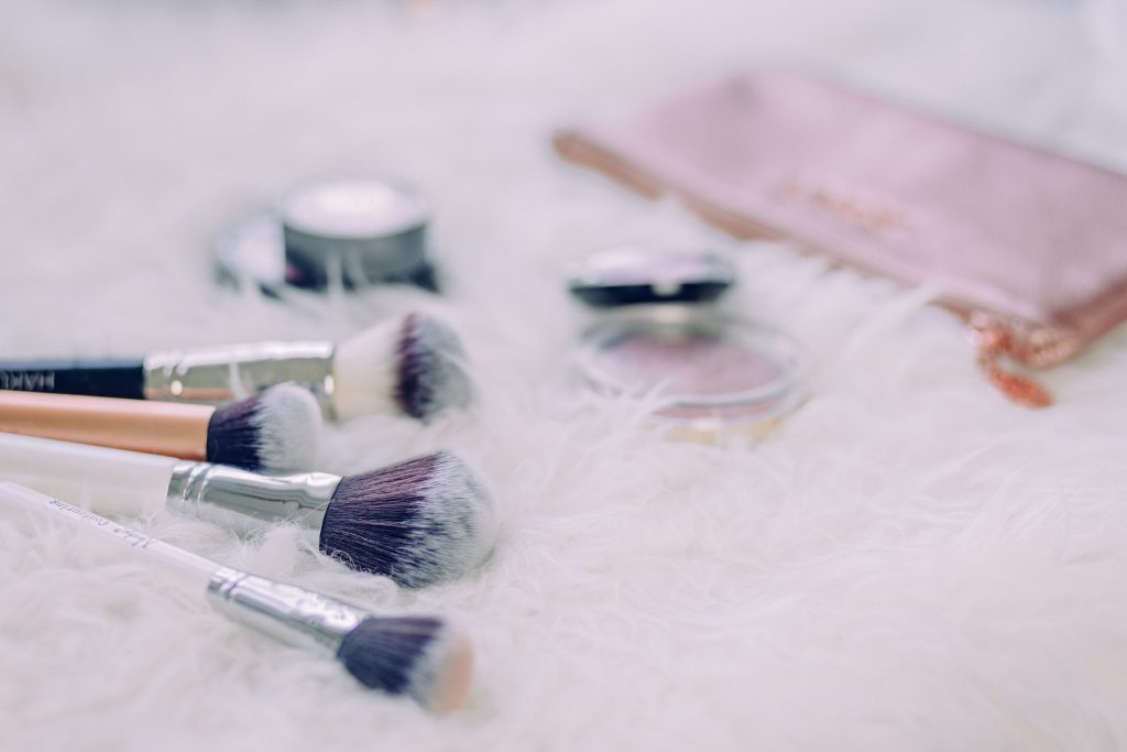 Makeup brushes and blush - free stock photo