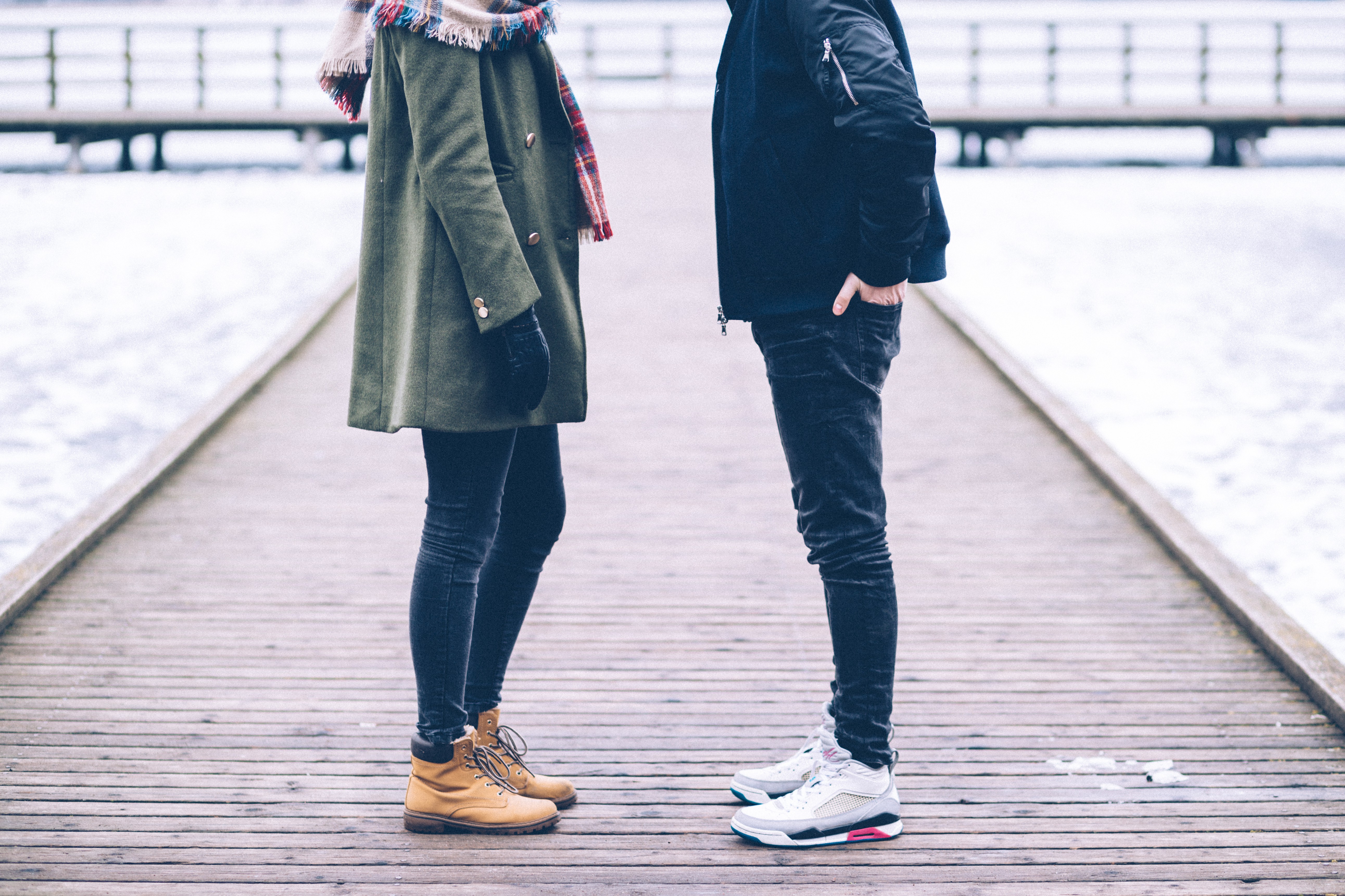 Two People Standing On The Pier Freestocks Free Stock Photo