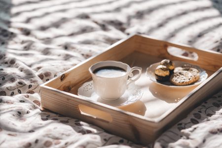 Coffee in bed - free stock photo