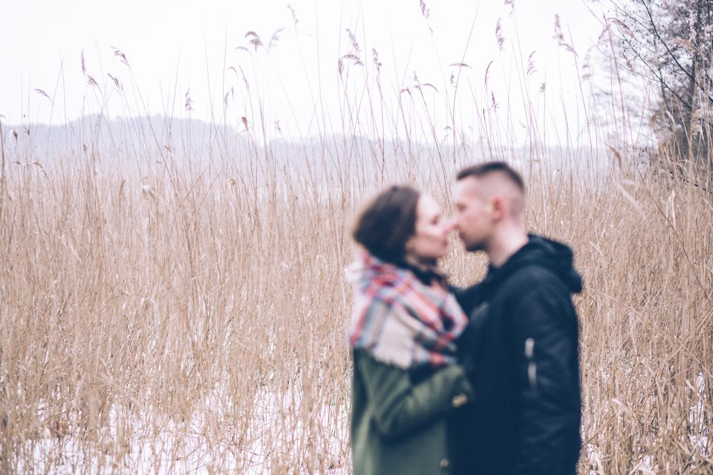 A couple about to kiss blurred - free stock photo