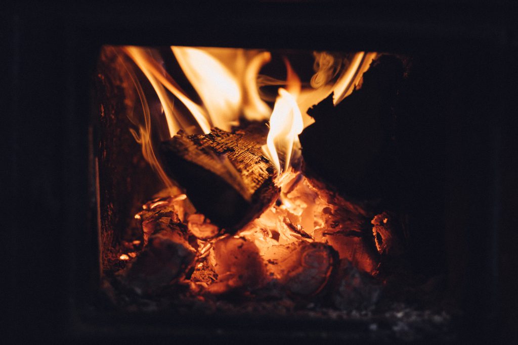 Old tile stove fire - free stock photo