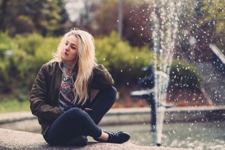 A girl at a fountain 2 - free stock photo