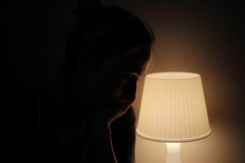 Woman in lamplight - free stock photo