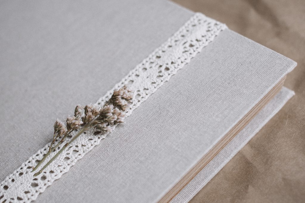 Rustic linen photo album - free stock photo