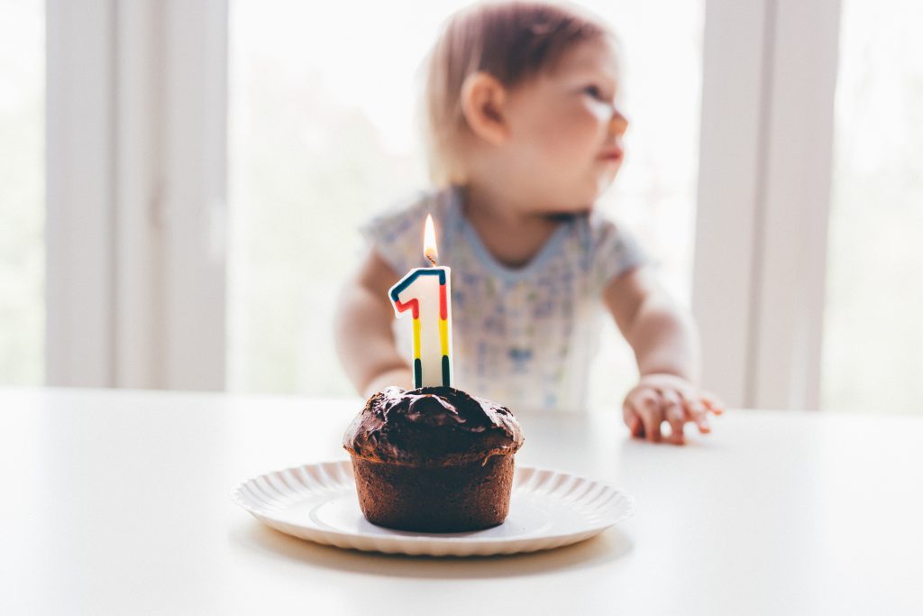 Baby birthday muffin - free stock photo