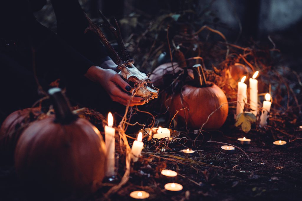 halloween scenery with water