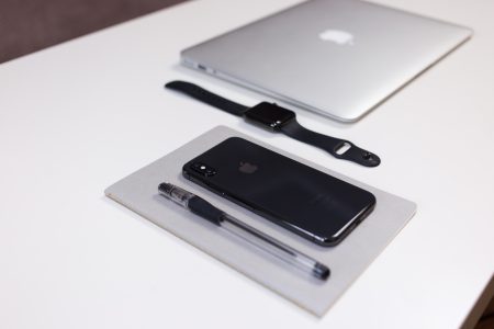 iPhone X, iWatch and MacBook - free stock photo