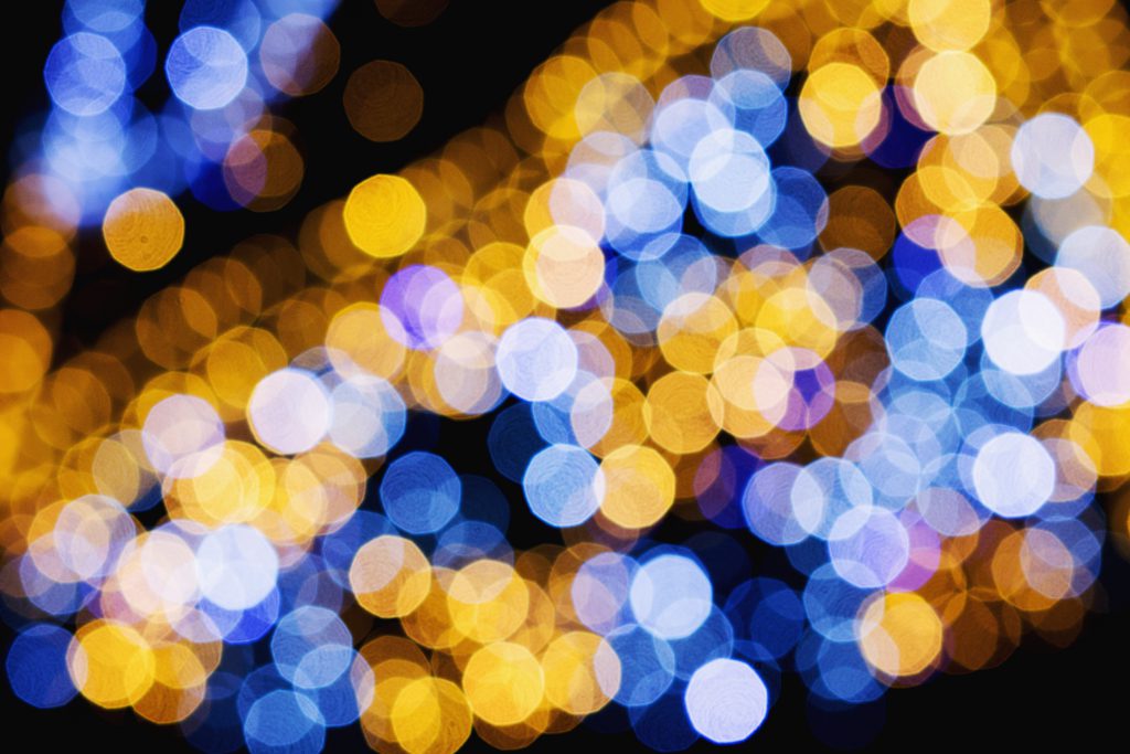 Blue and yellow bokeh 2 - free stock photo