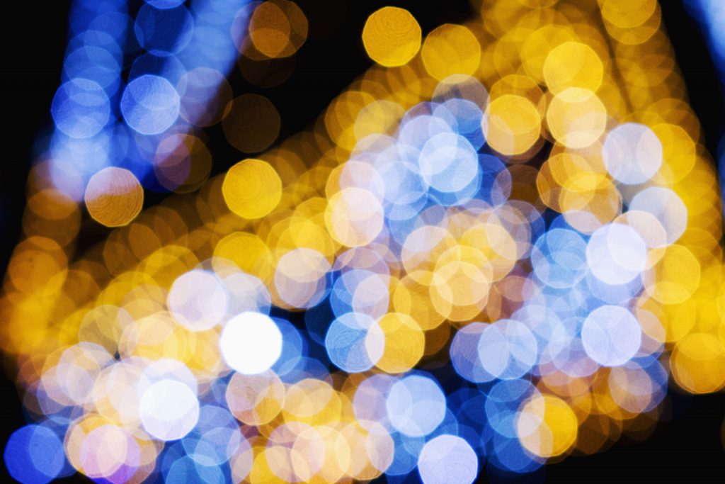 Blue and yellow bokeh 3 - free stock photo