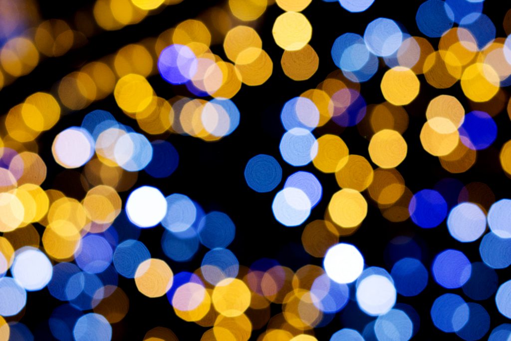 Blue and yellow bokeh 4 - free stock photo