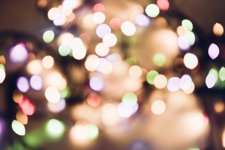 Christmas lights pastel bokeh - free stock photo