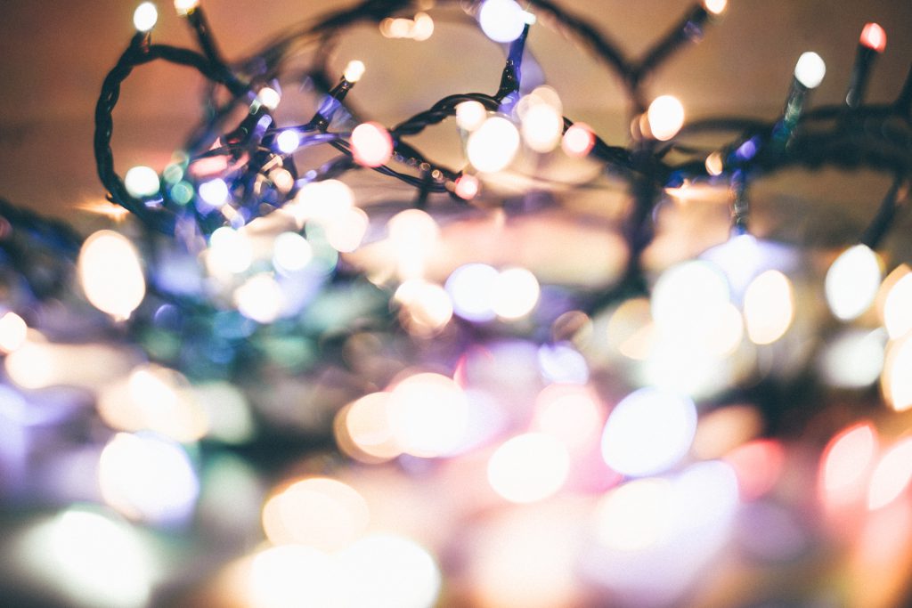 Christmas lights pastel bokeh 3 - free stock photo