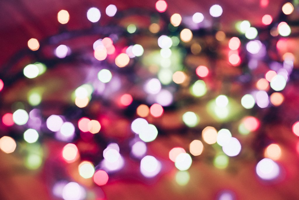 Christmas lights pastel bokeh 4 - free stock photo