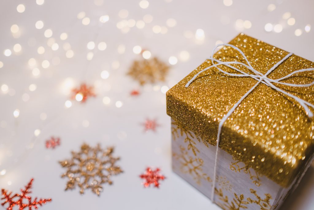 Glitter gift box - free stock photo