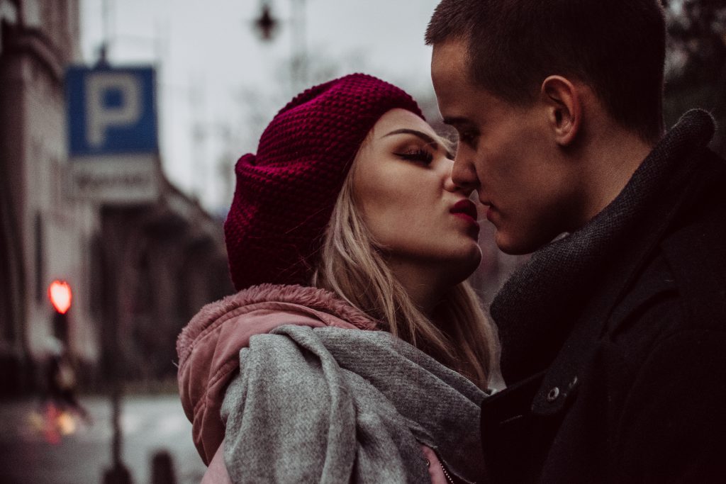 A couple about to kiss 3 - free stock photo